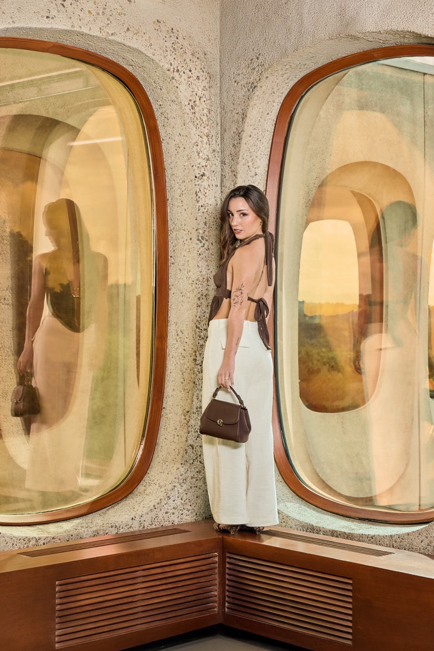 Sac Aura précieuse suede chocolat