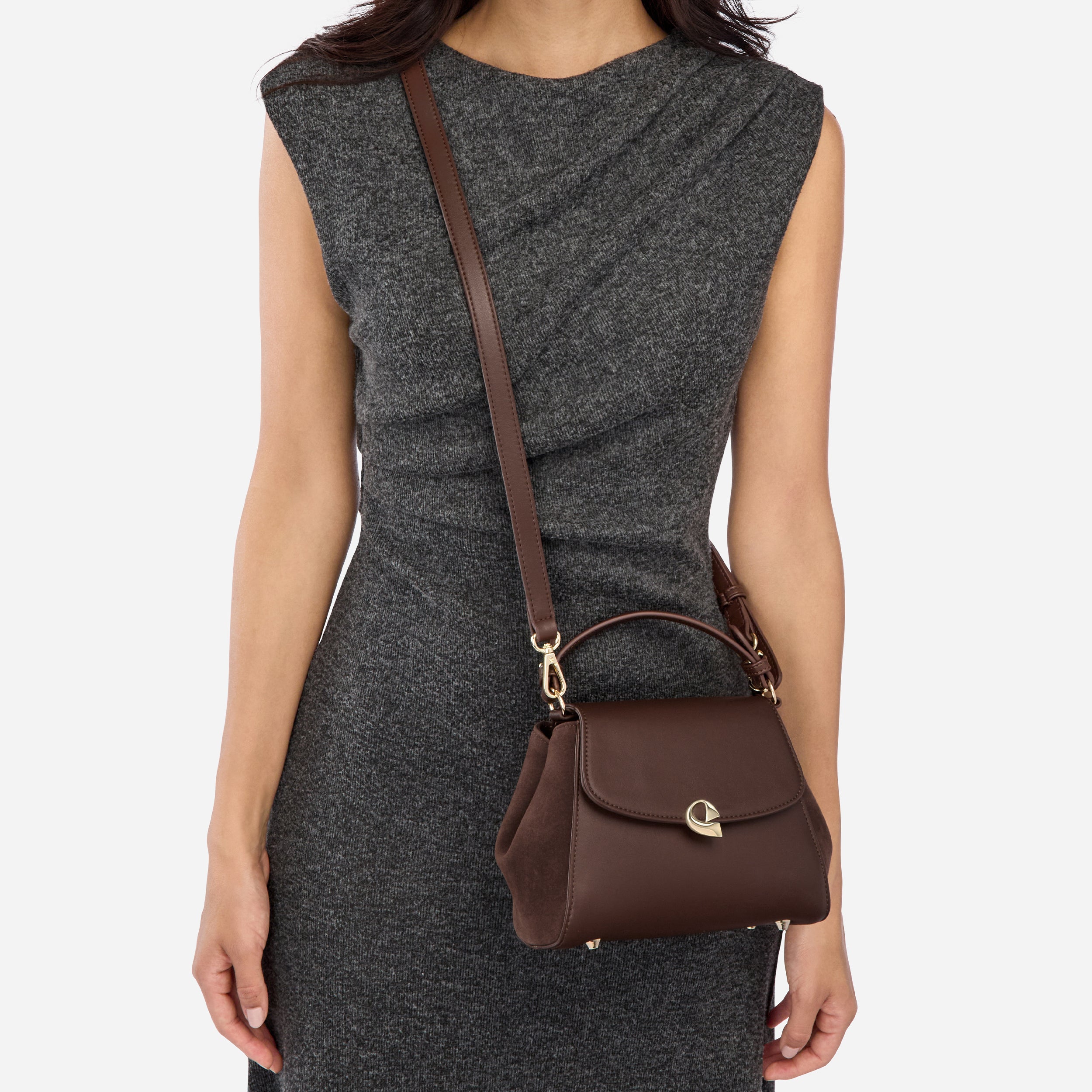 Sac Aura précieuse suede chocolat