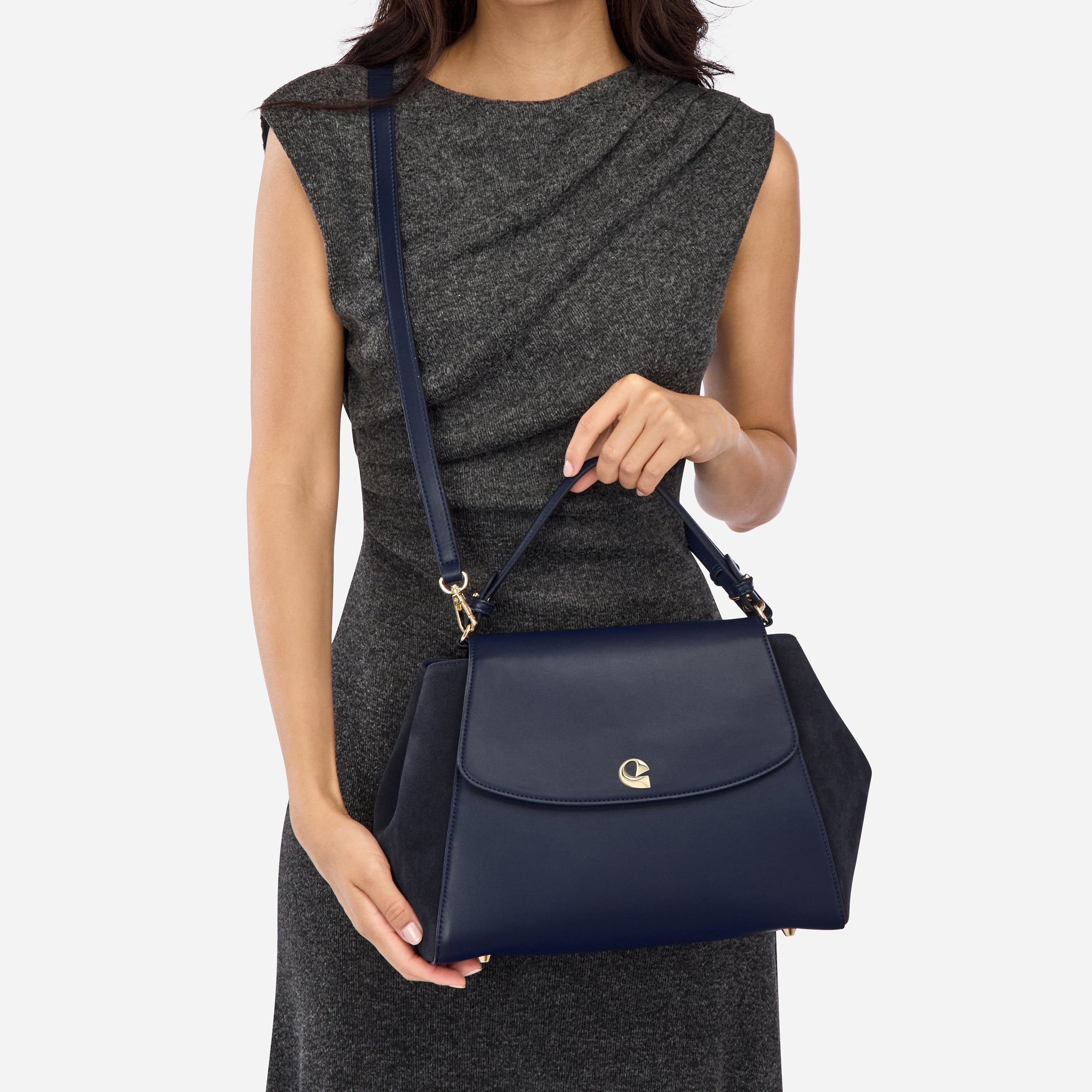 Sac Aura spacieuse suede navy