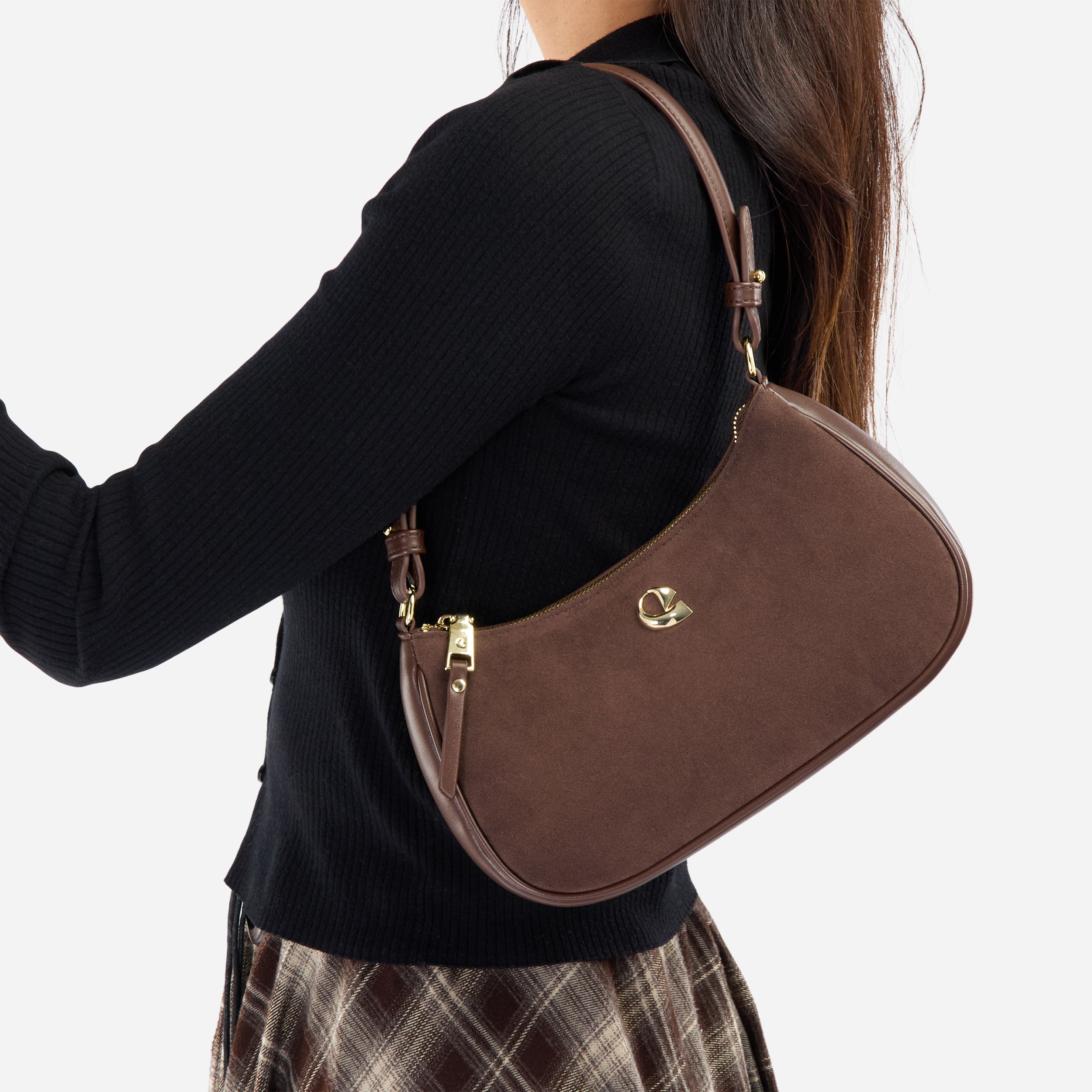 Sac Lune - suede chocolat