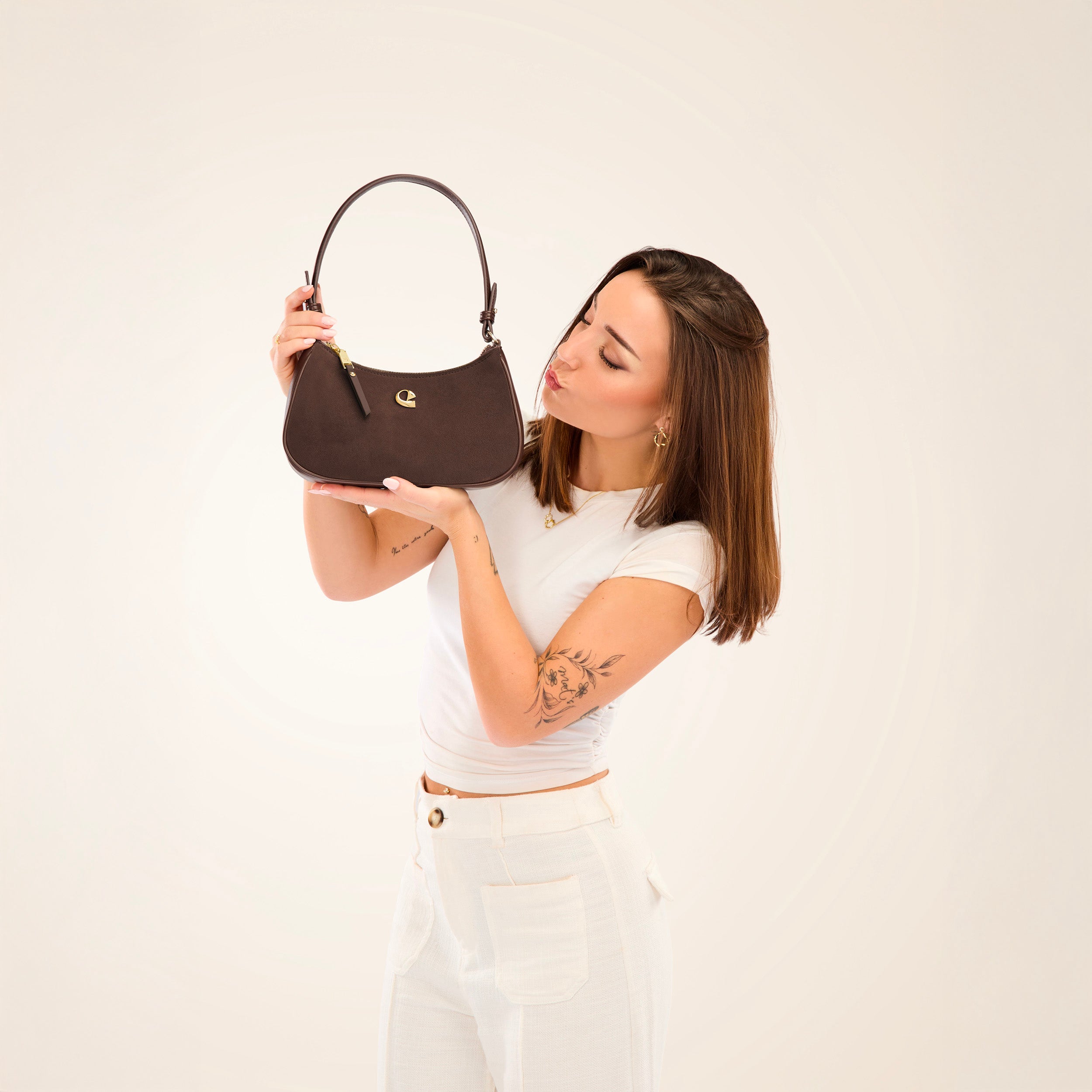 Sac Lune - suede chocolat