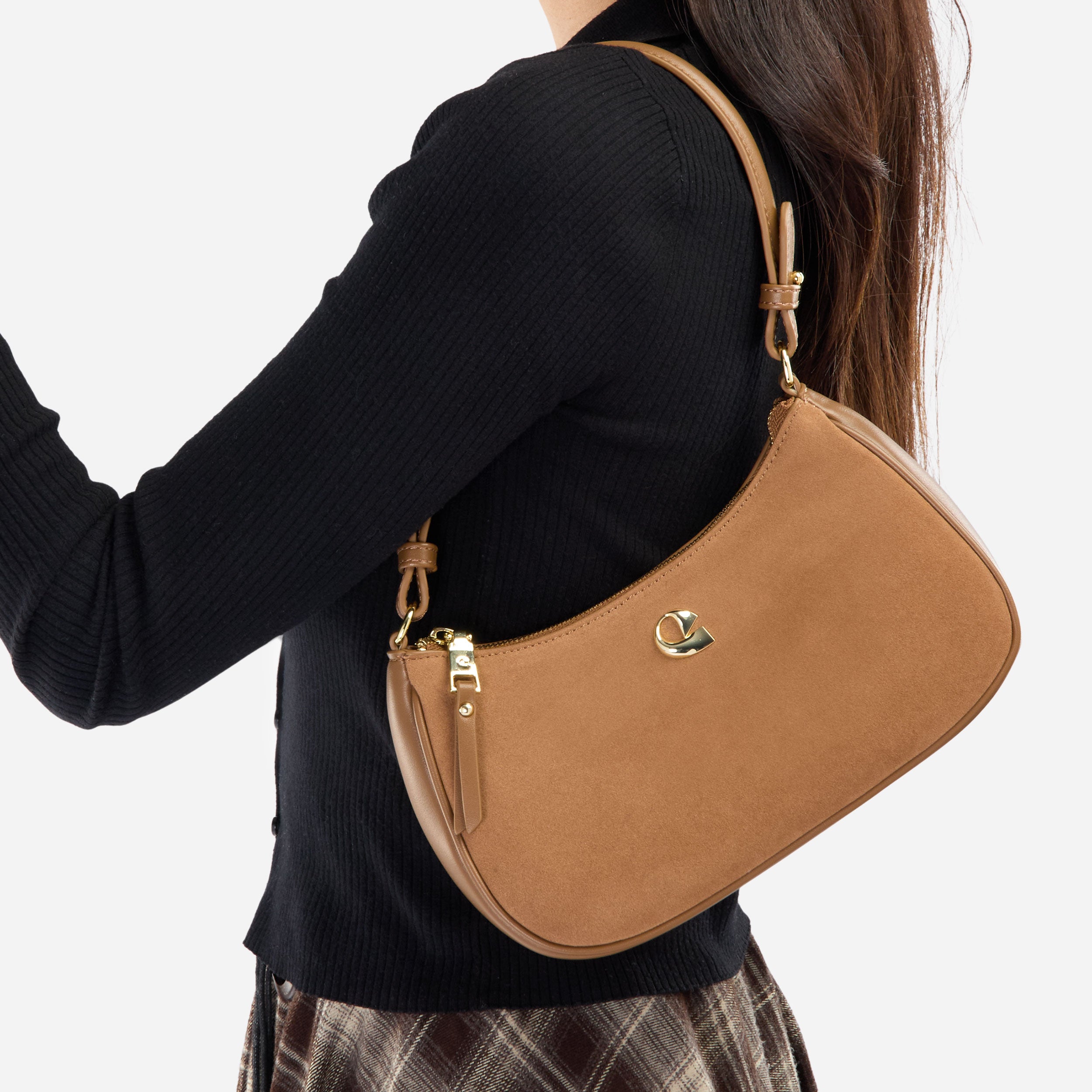 Sac Lune - suede camel