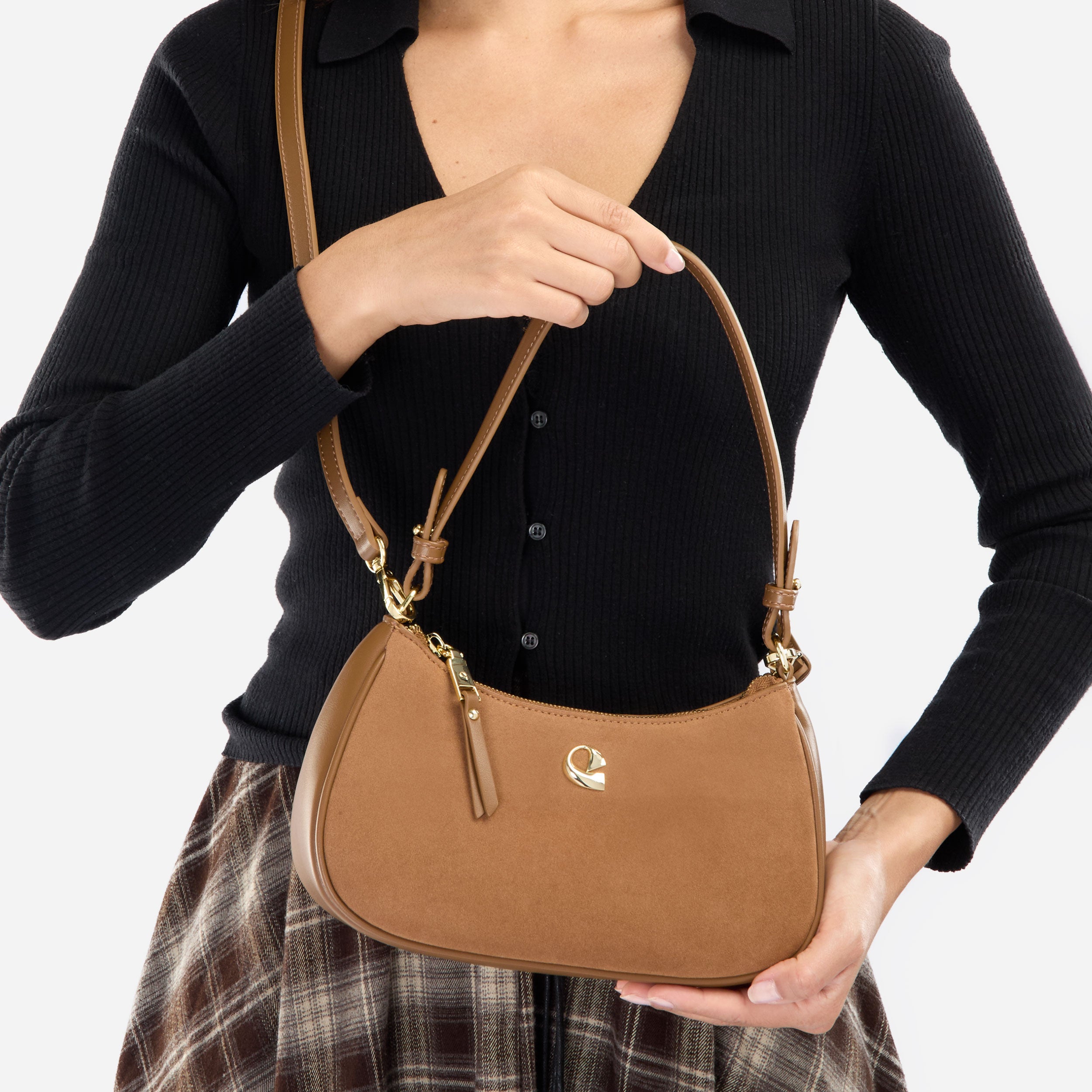 Sac Lune - suede camel