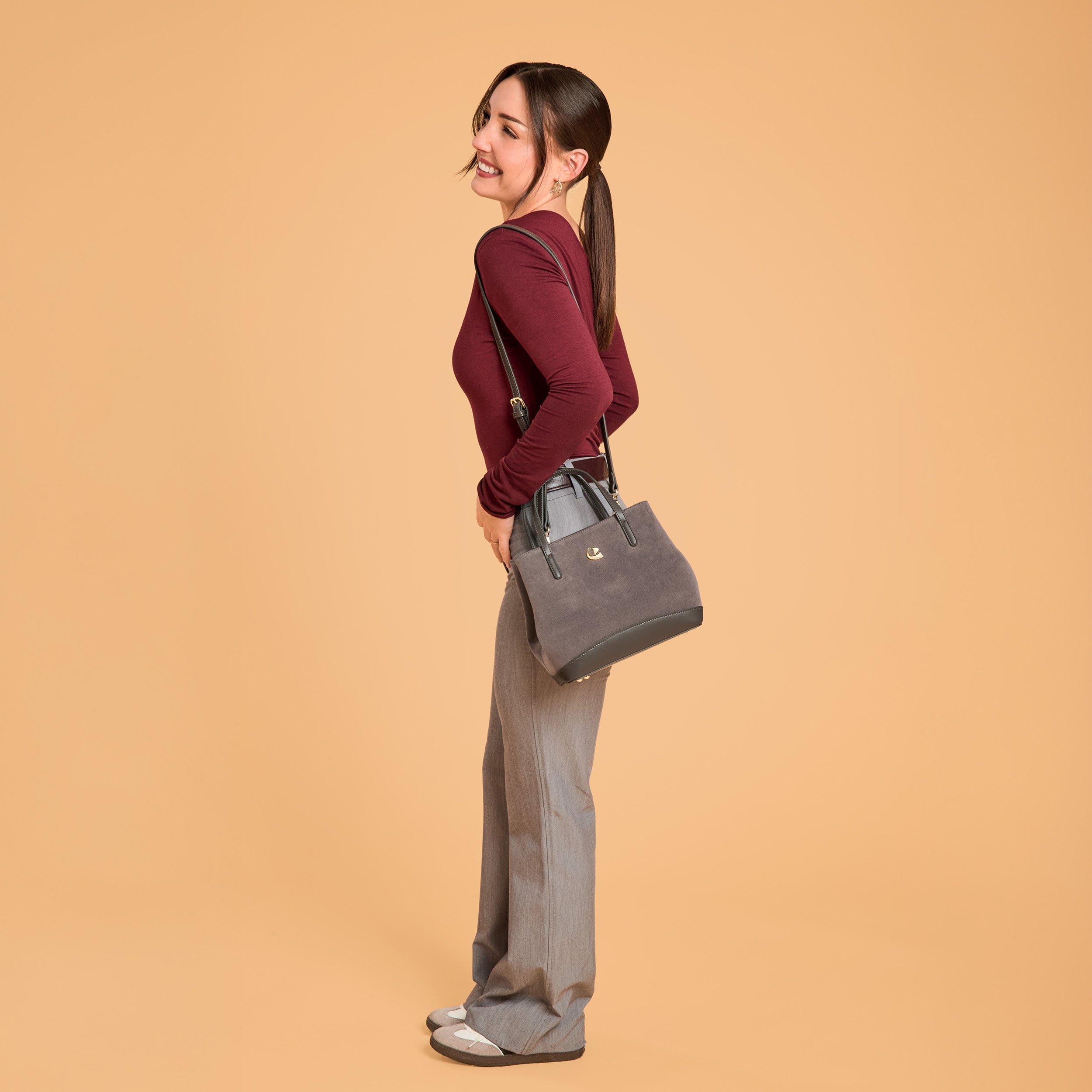Sac Céleste mini Suede - gris graphite