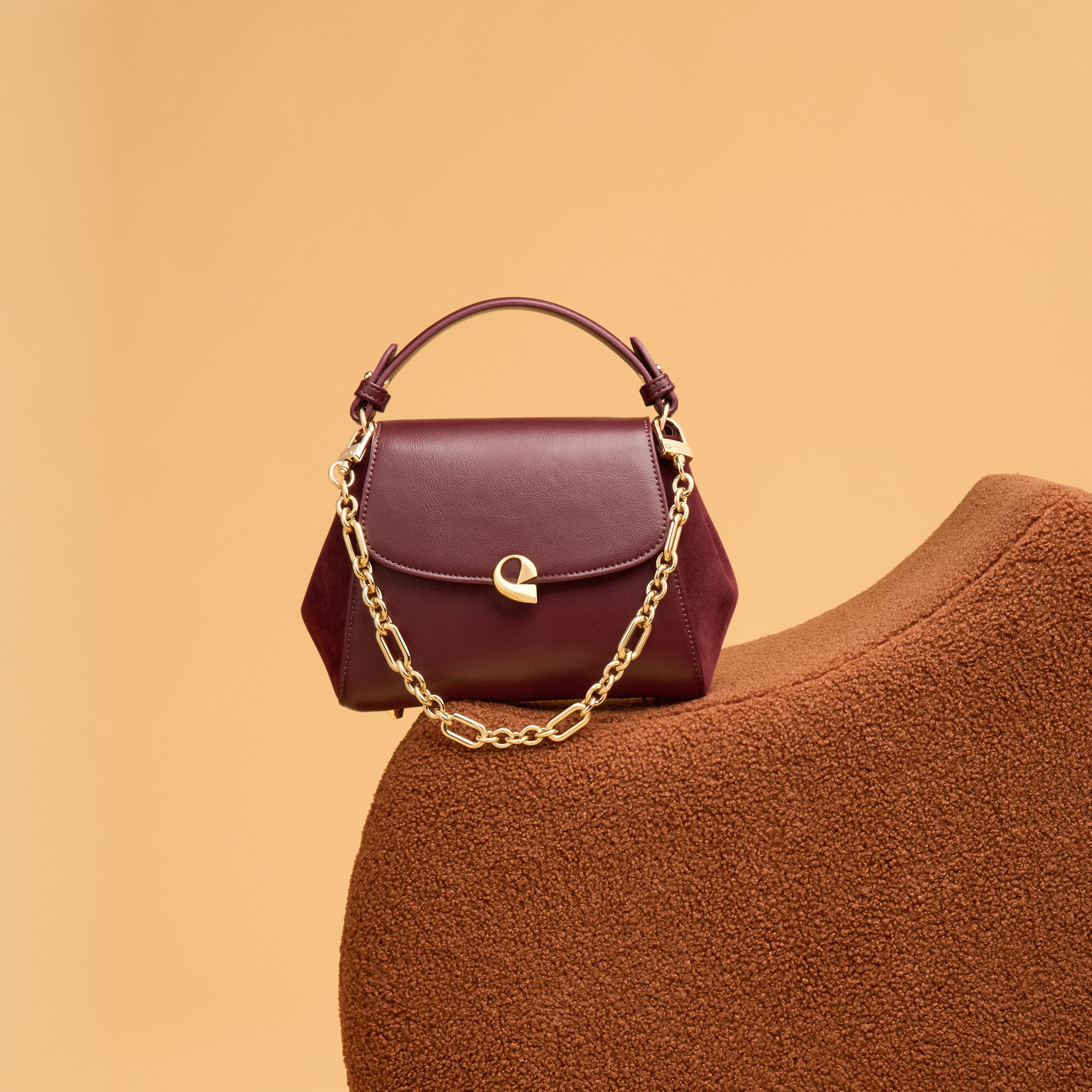 Sac Aura Précieuse - Suede burgundy