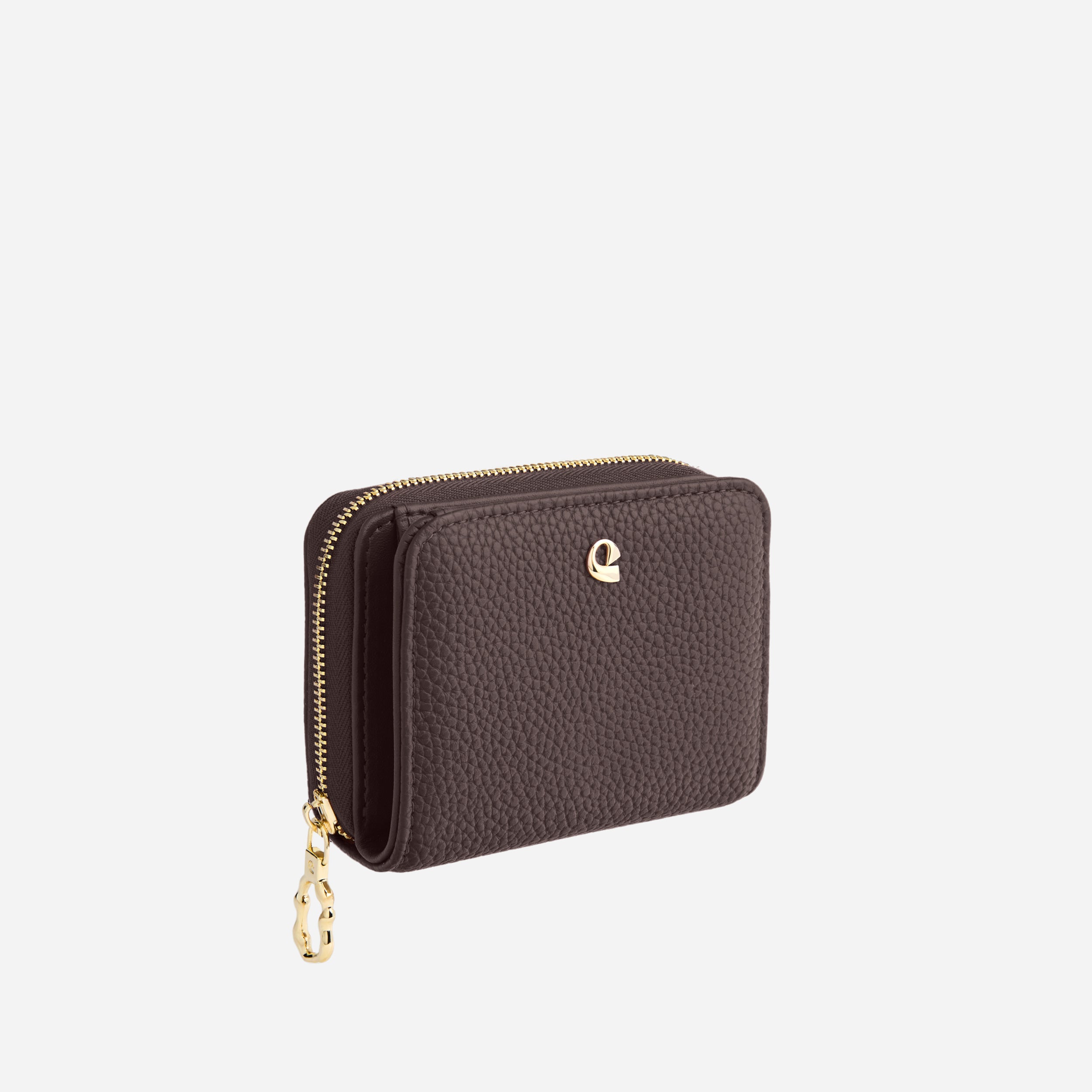 Portefeuille Aura grainé - chocolat