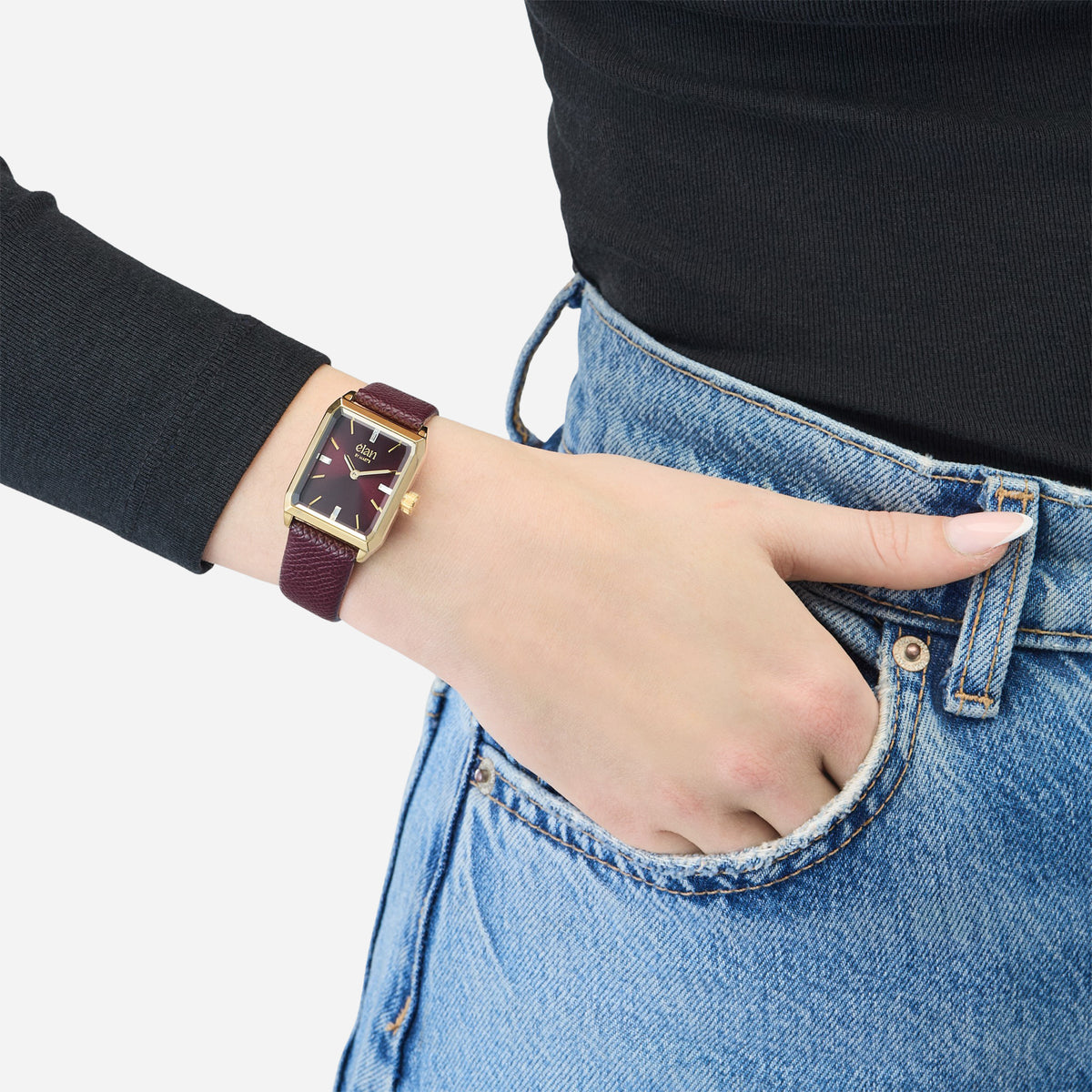 Montre Lune - burgundy