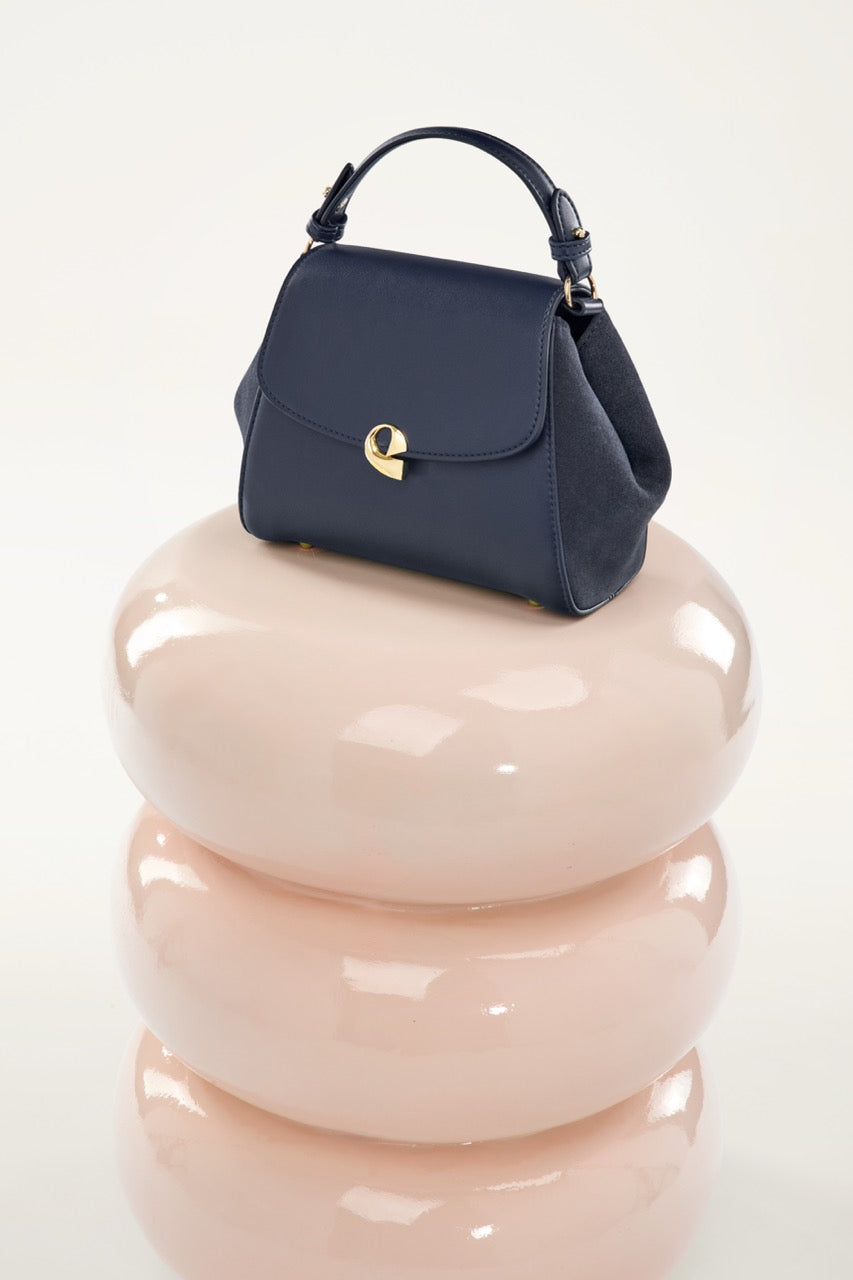 Sac Aura précieuse suede navy