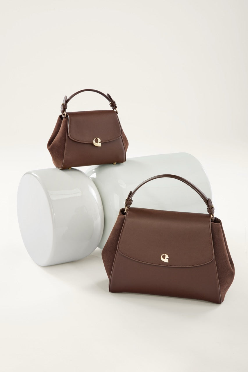 Sac Aura spacieuse suede chocolat