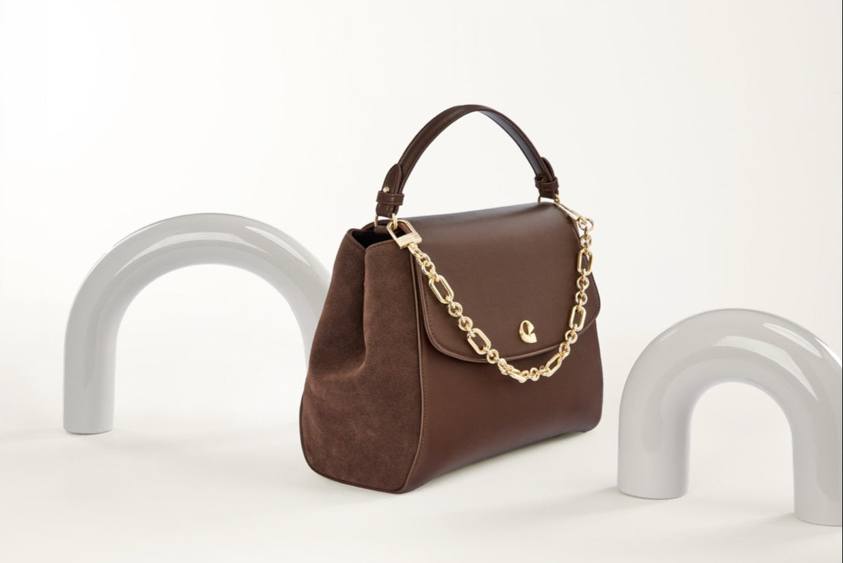 Sac Aura spacieuse suede chocolat