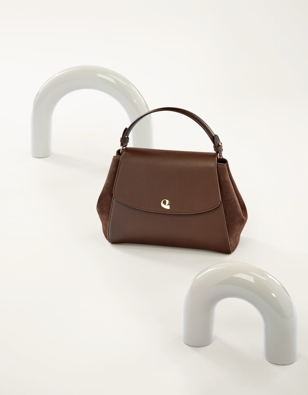 Sac Aura spacieuse suede chocolat