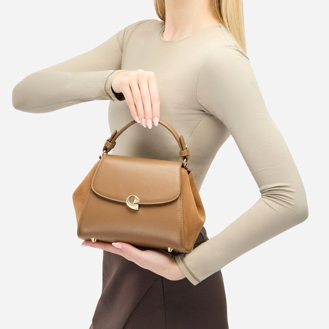 Sac Aura Précieuse - Suede camel