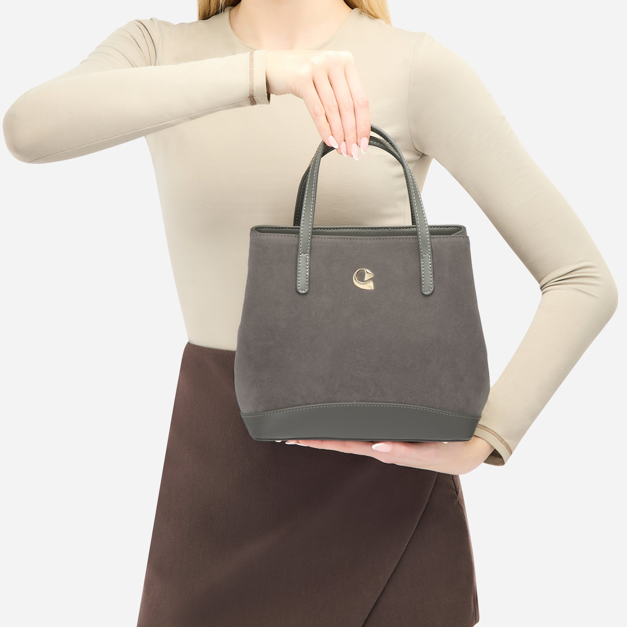 Sac Céleste mini Suede - gris graphite