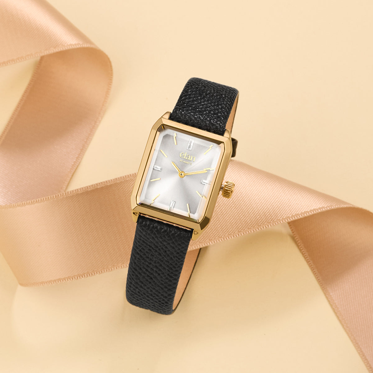 Montre Lune - noir/doré