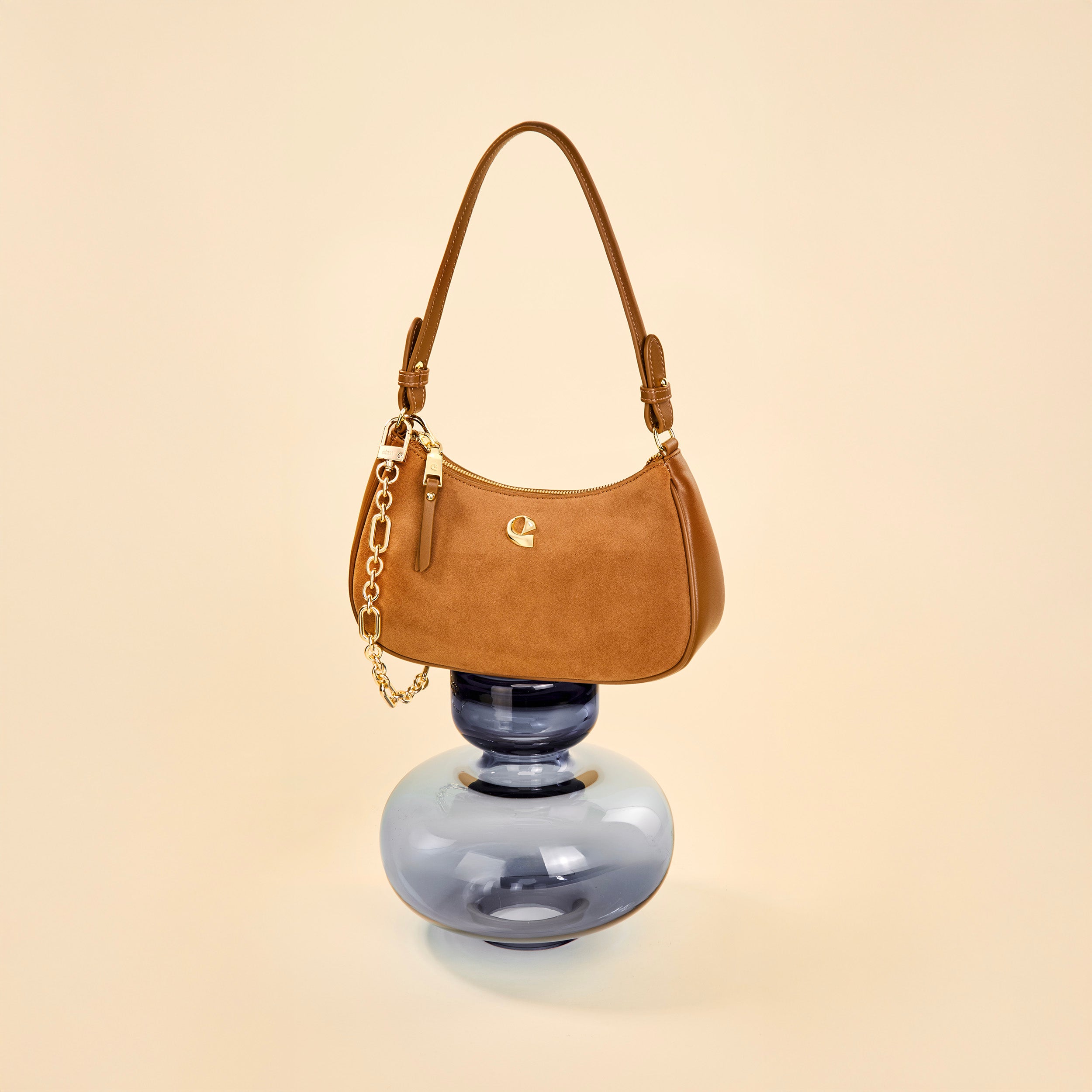 Sac Lune - suede camel