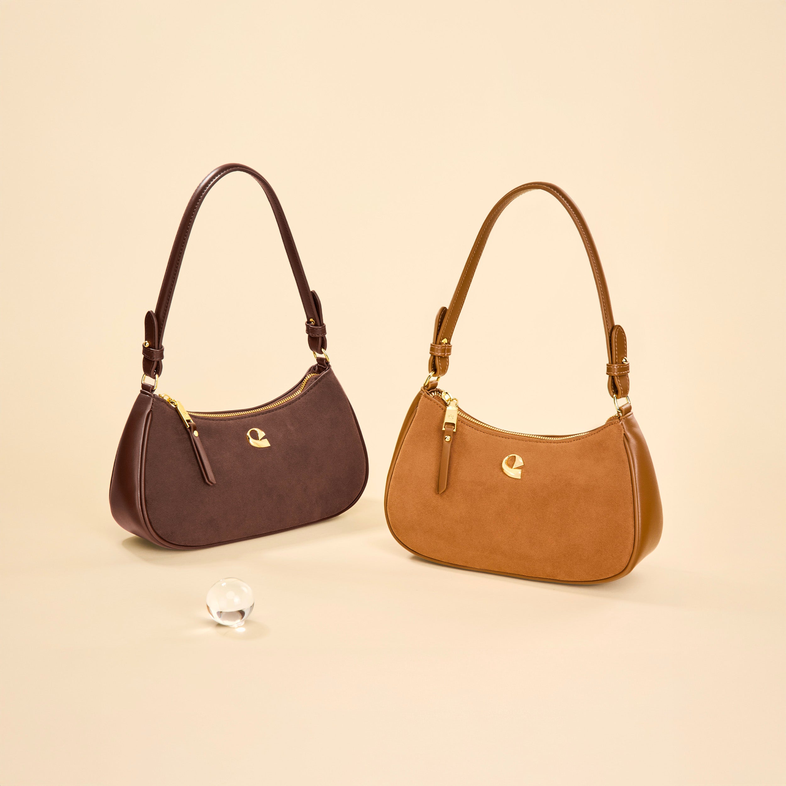 Sac Lune - suede chocolat