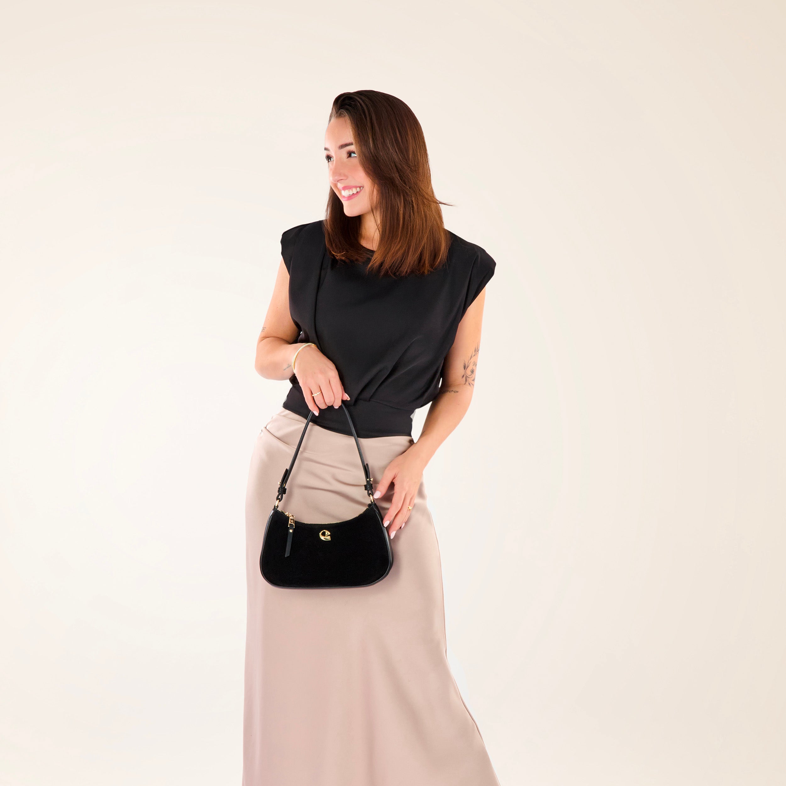 Sac Lune - suede noir