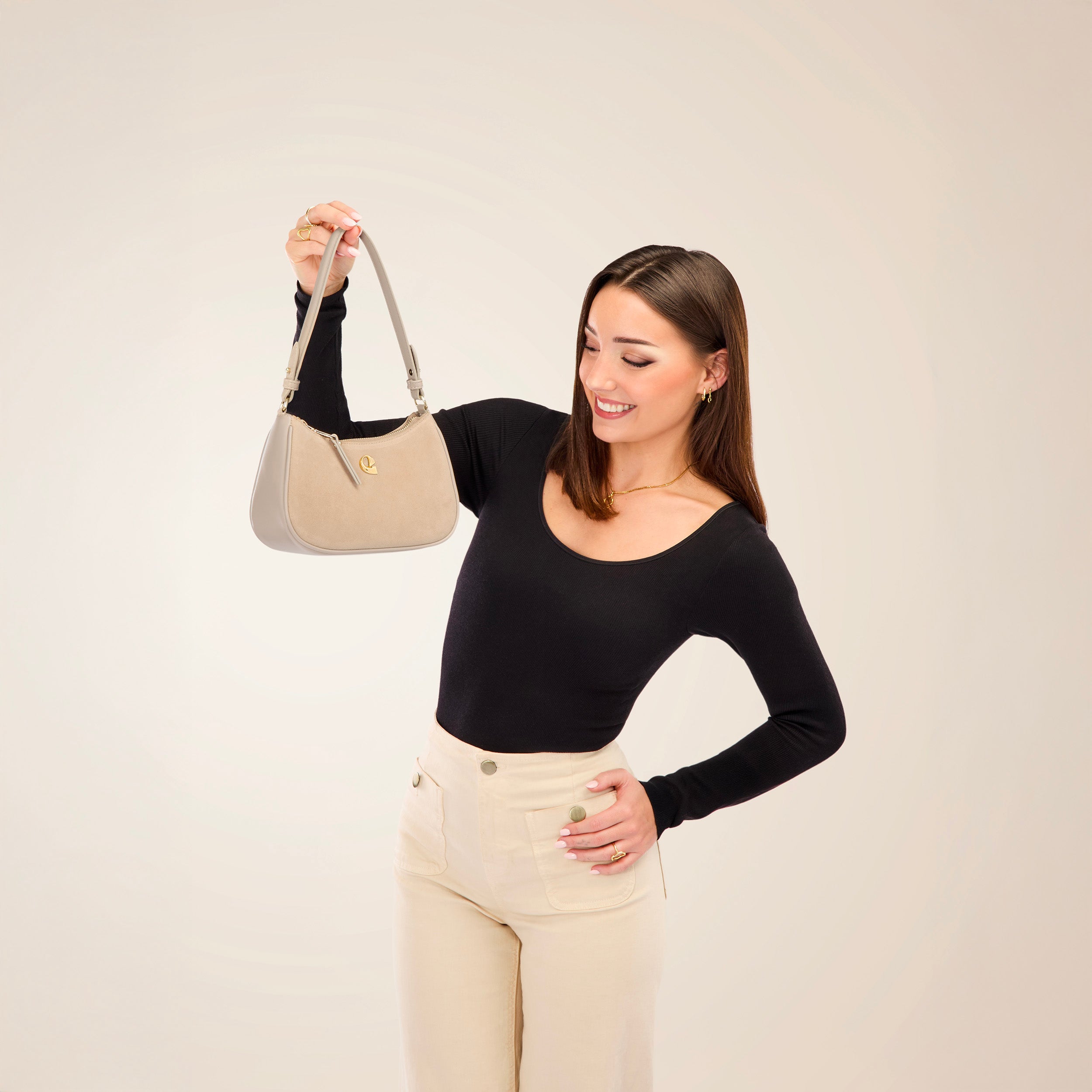 Sac Lune - suede sable