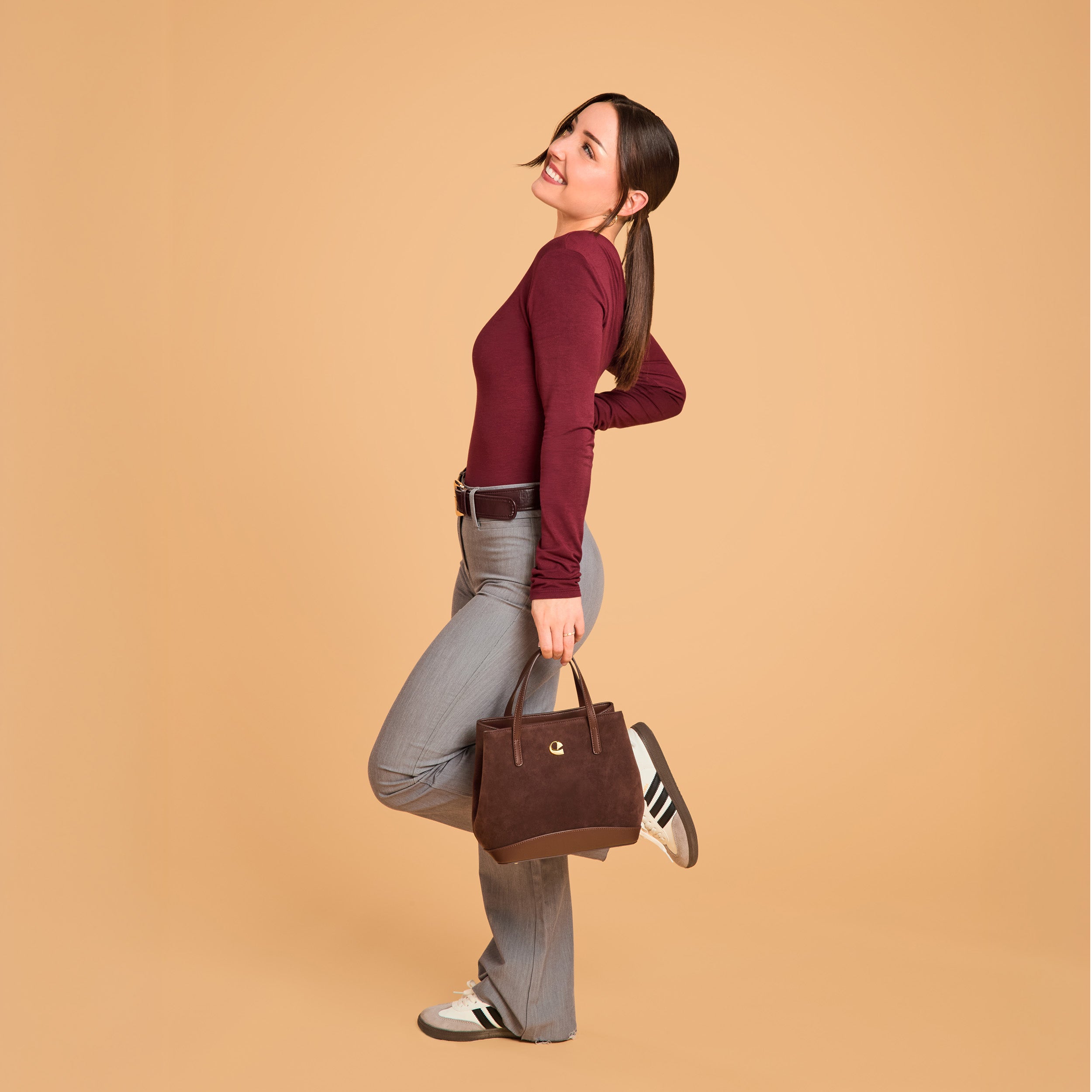 Sac Céleste mini Suede - chocolat