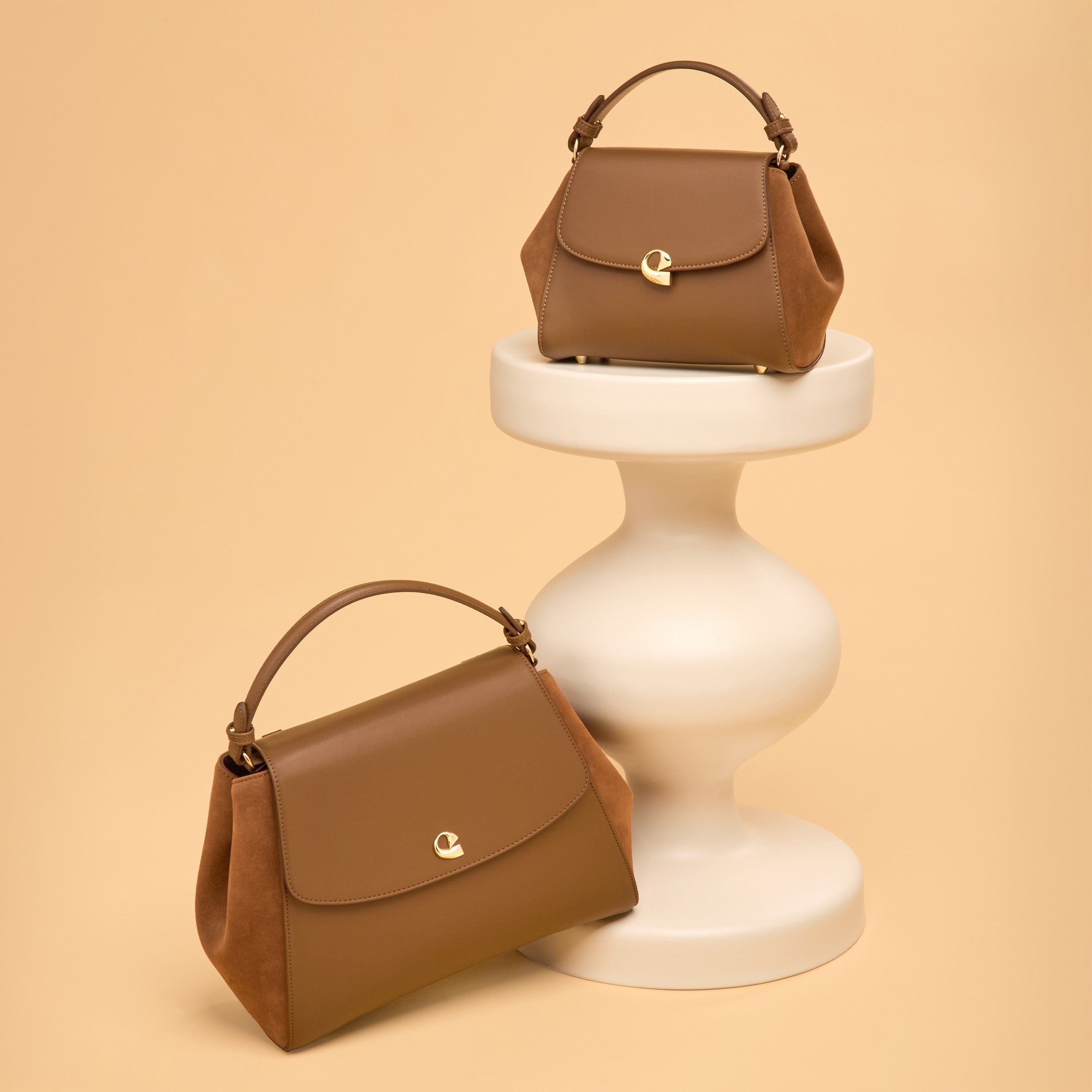 Sac Aura Précieuse - Suede camel