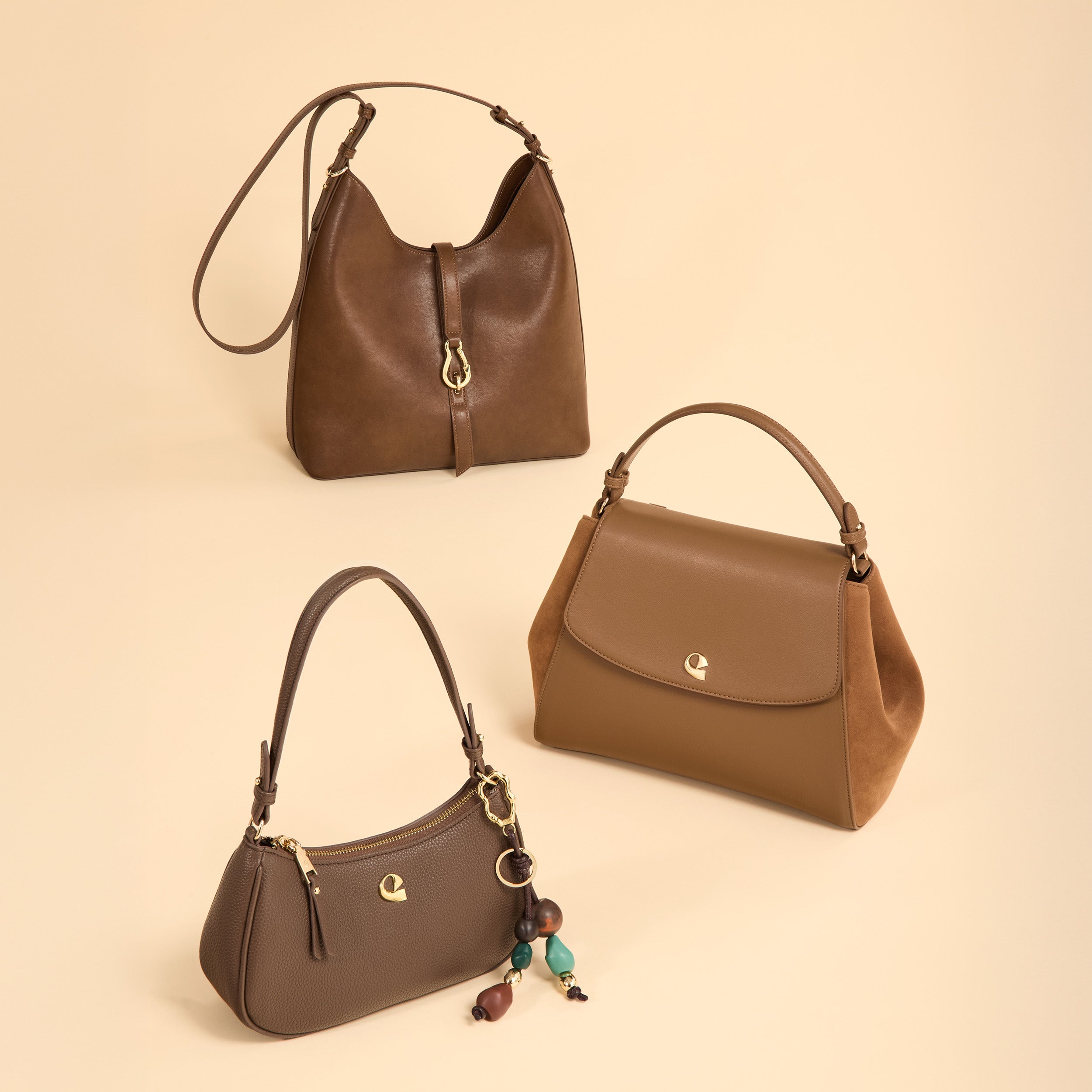 Sac Aura spacieuse - Suede camel