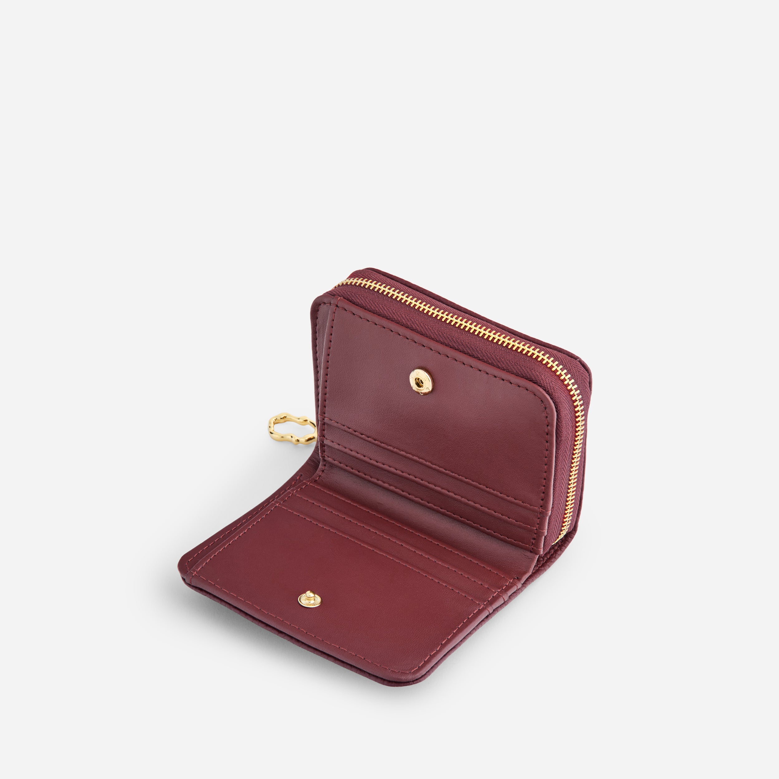 Portefeuille Aura grainé - burgundy