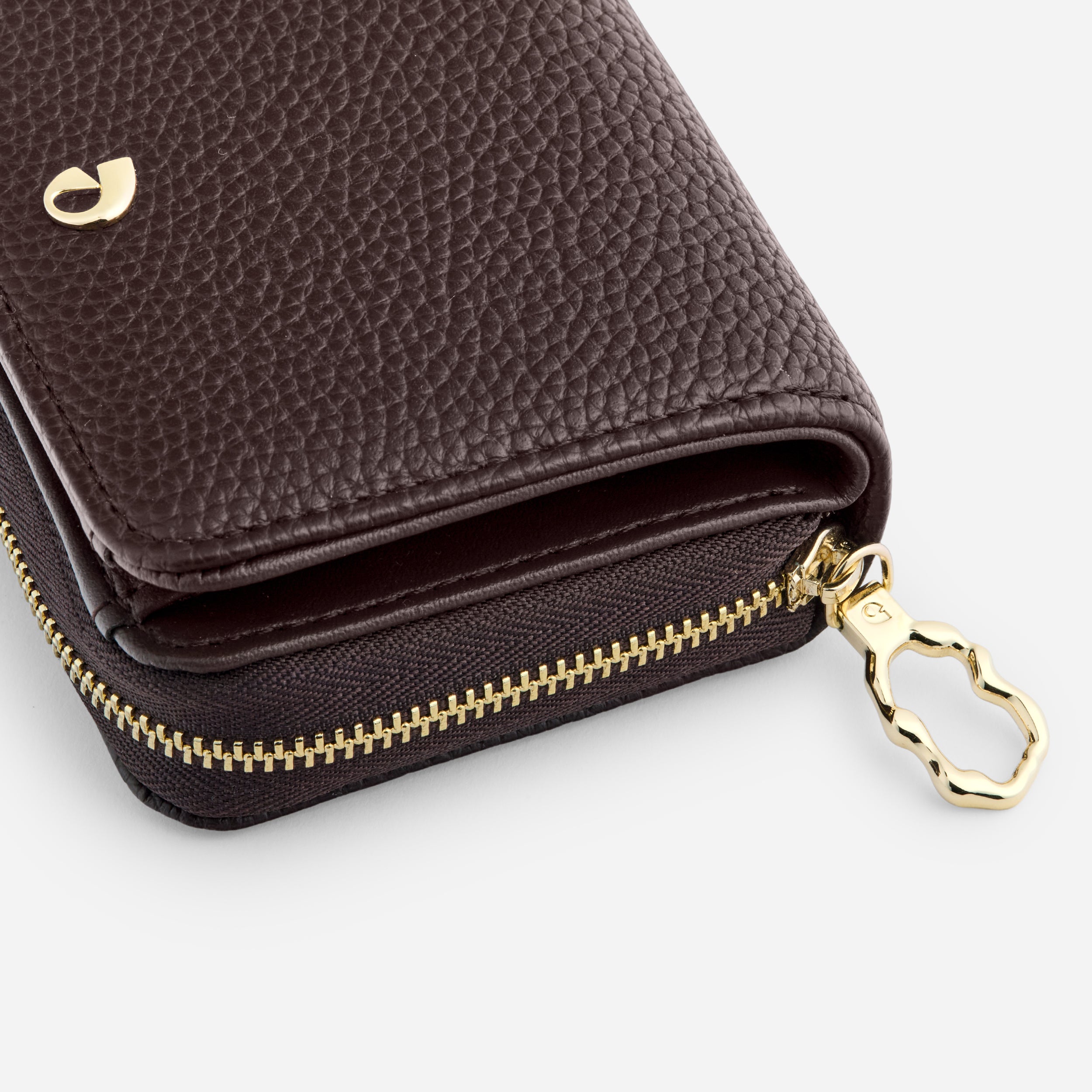 Portefeuille Aura grainé - chocolat