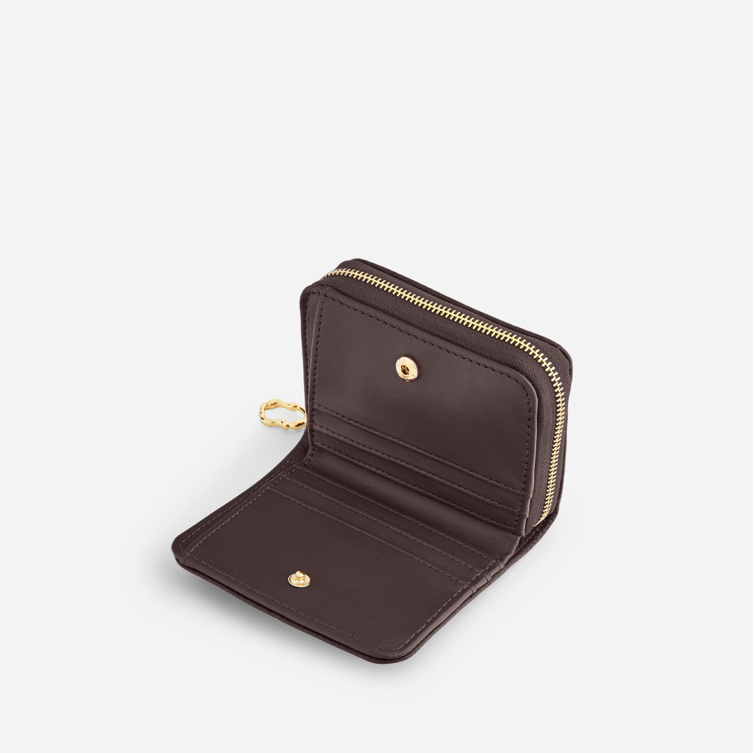 Portefeuille Aura grainé - chocolat