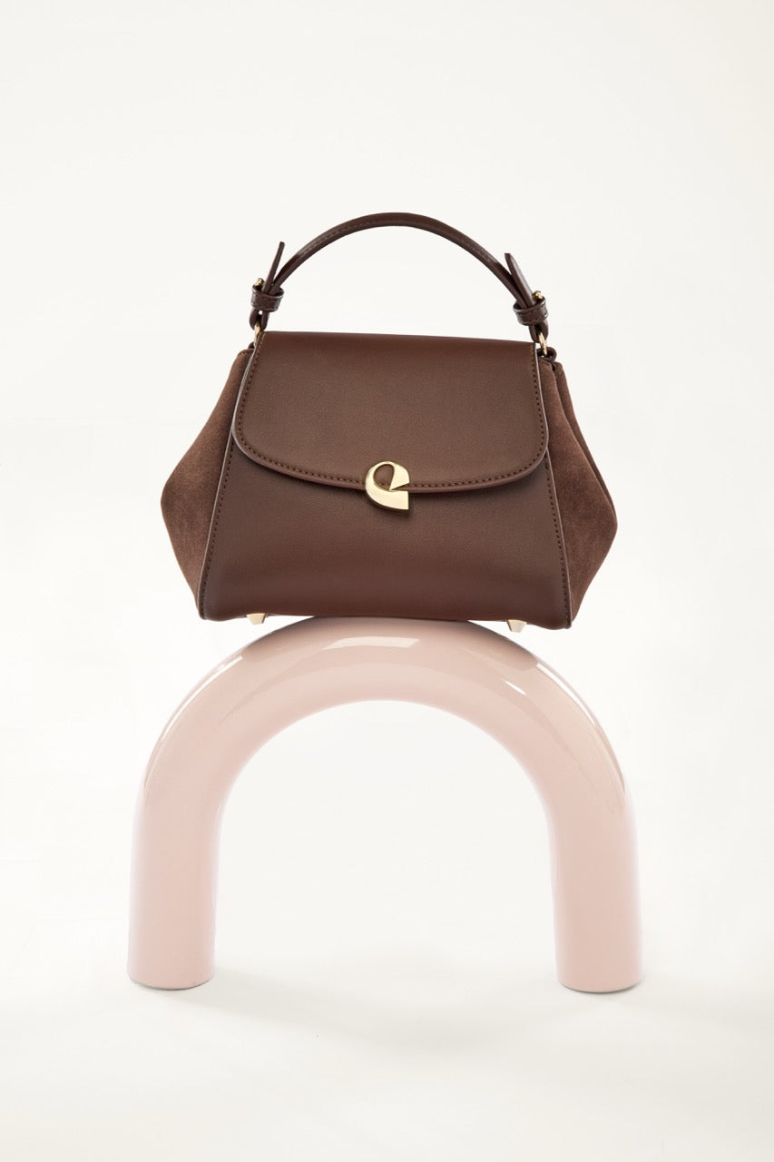 Sac Aura précieuse suede chocolat