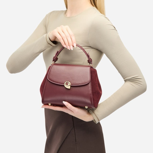 Sac Aura Précieuse - Suede burgundy