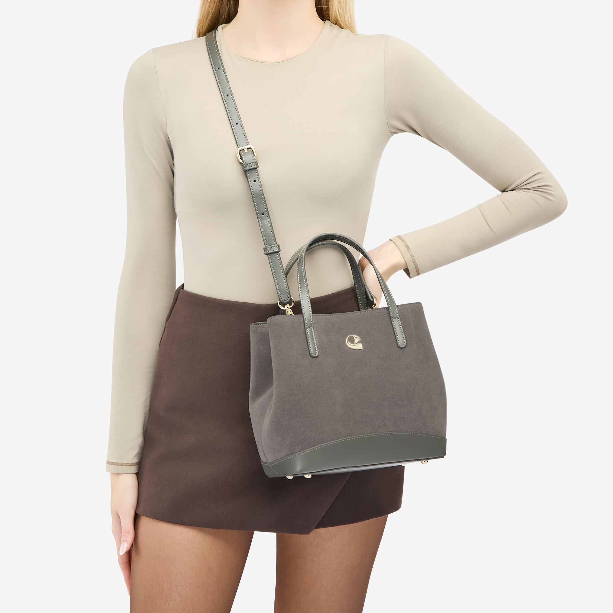 Sac Céleste mini Suede - gris graphite
