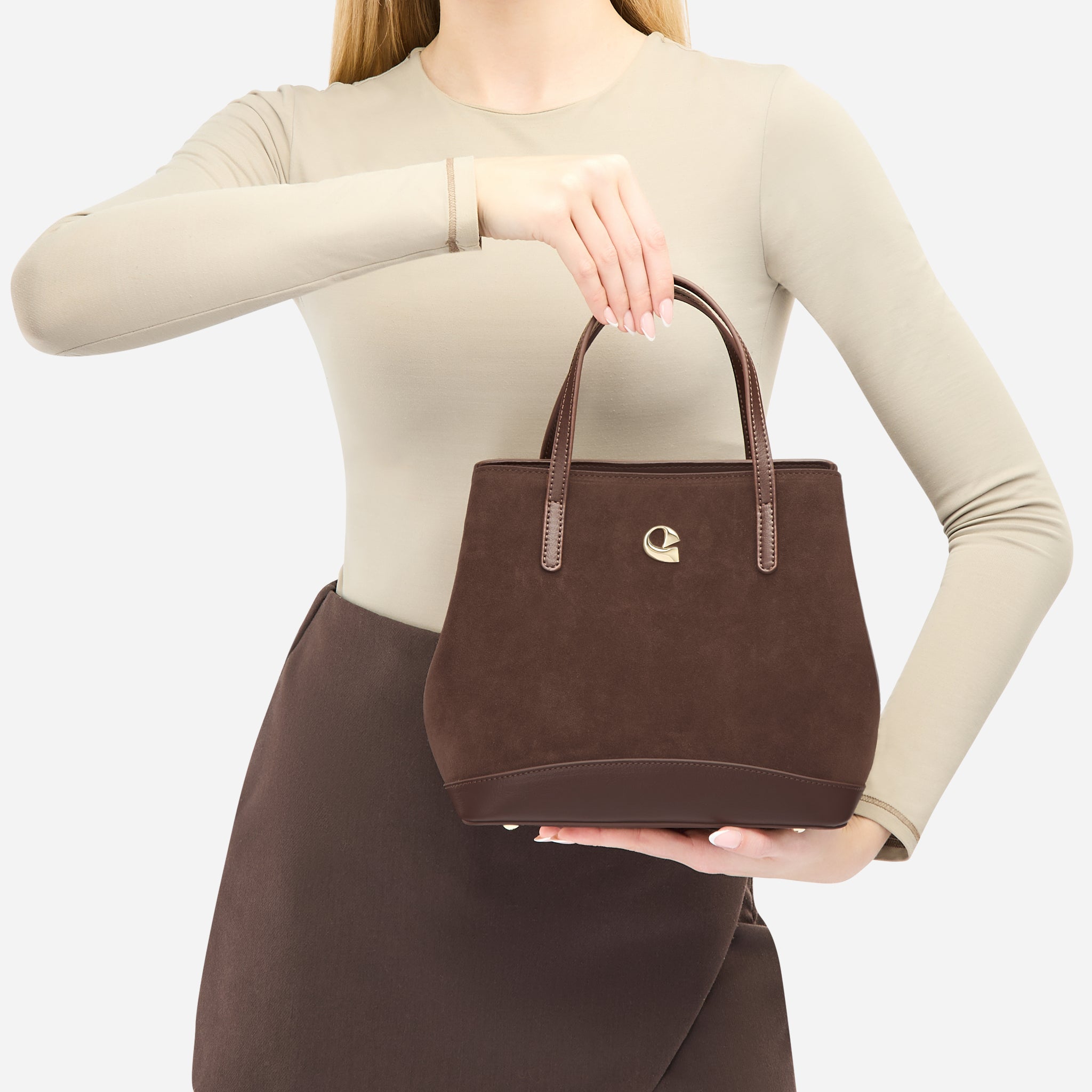 Sac Céleste mini Suede - chocolat