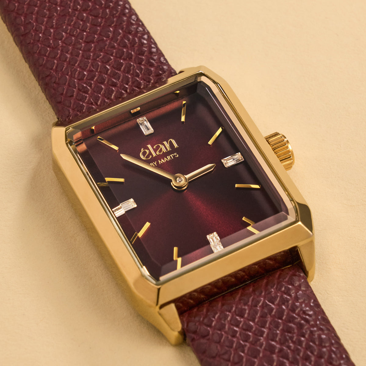 Montre Lune - burgundy