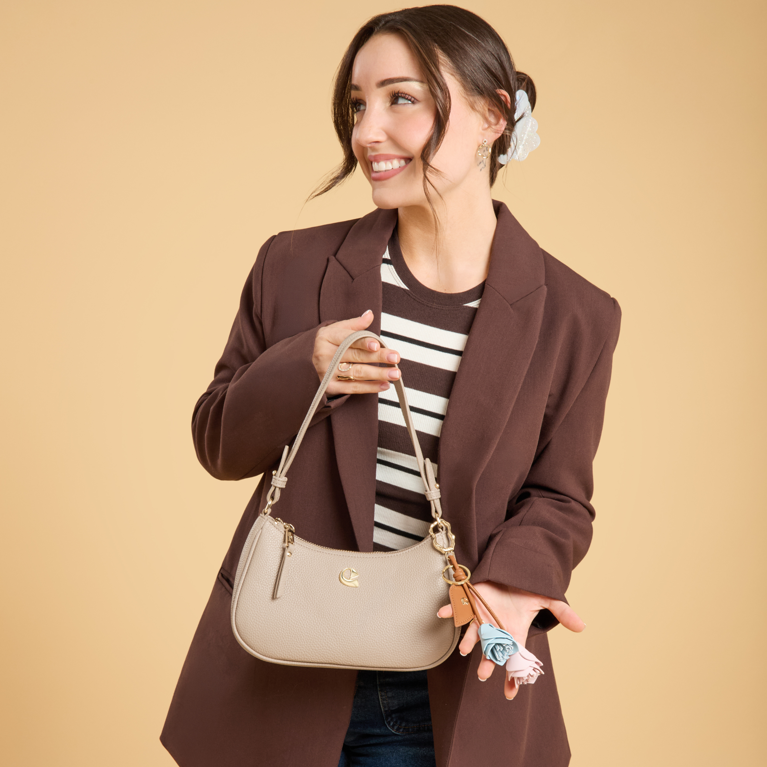 Sac Lune grainé - beige